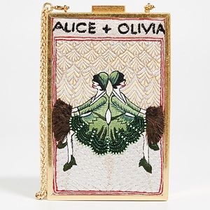 NWT SOLDOUT Alice+Olivia Sophia Twins Box Clutch